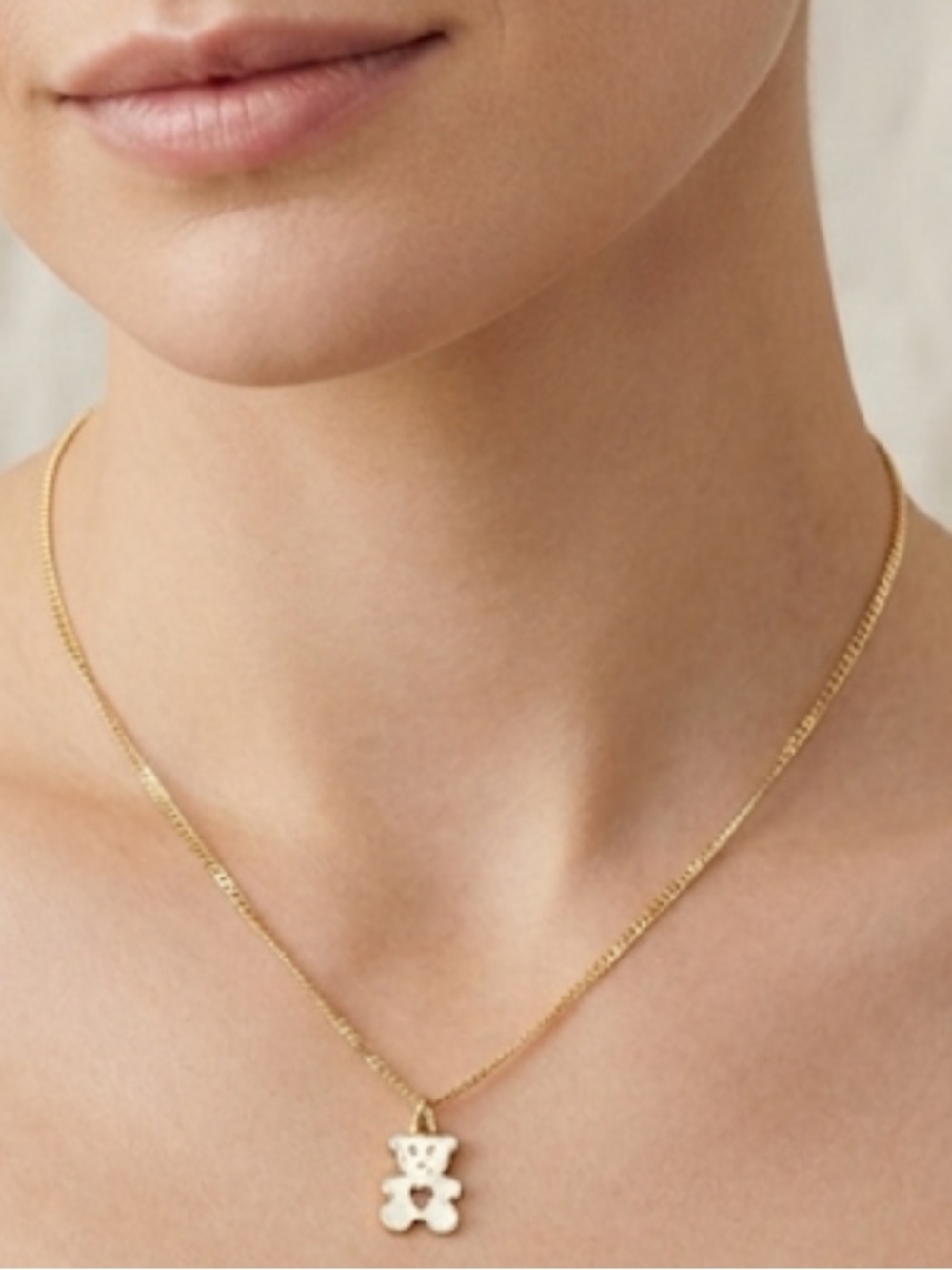 Gold Teddy Bear Pendant Necklace - Women's Jewelry